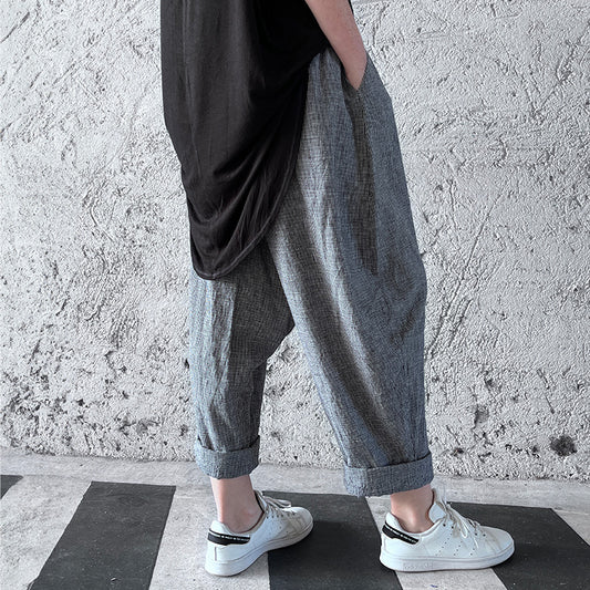 Nunchi Low-Crotch Pants Linen